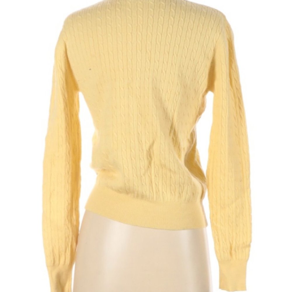 Vintage 100% Wool Solid Yellow Pullover Sweater S… - image 5